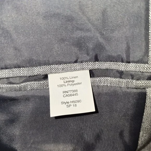 J.Crew Thompson‎ Men's 100% Linen Blazer Sport Coat Gray 46R Summer Wedding